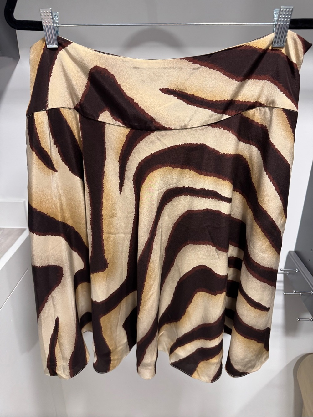 Ralph Lauren Cream and Brown Zebra-Stripe Skirt EUC Size 16 - Picture 2 of 8